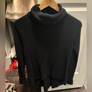 Chelsea28 Black Knit Cowl Turtleneck Sweater